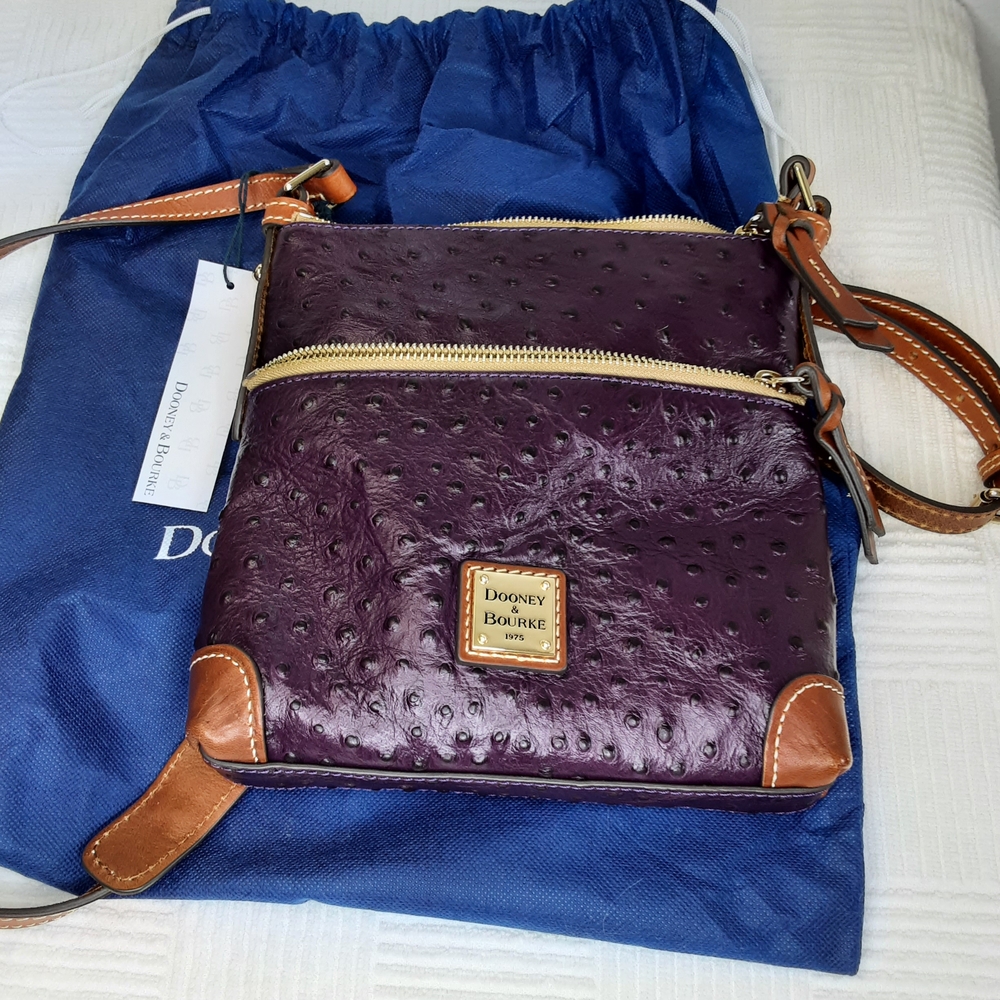 Dooney & Bourke Ostrich Letter Carrier Crossbody Bag